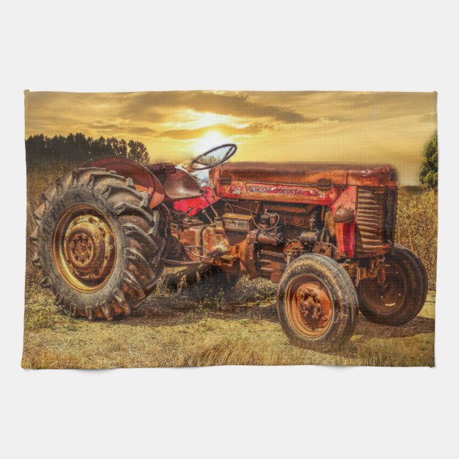 Linge De Cuisine Tracteur agricole tracteur rouge antique Tracteur  (Horizontal)