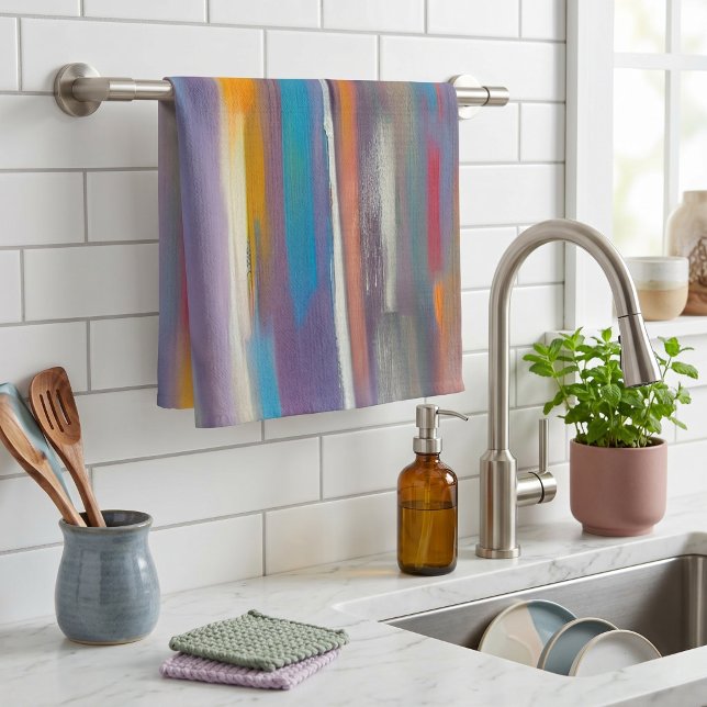 Linge De Cuisine Traînées de peinture colorée  (Créateur téléchargé)