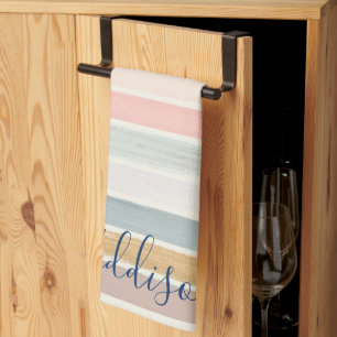 Linge De Cuisine Traits de pinceau pastel personnalisés