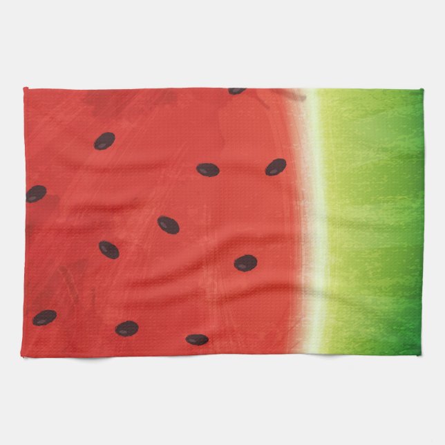 Linge De Cuisine Tranche géante de pastèque à l'aquarelle mignonne  (Horizontal)