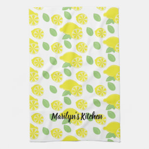 Linge De Cuisine Tranches de citron vert été jaune moderne amusant