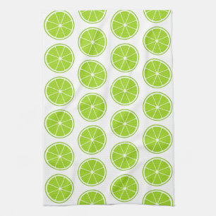 Linge De Cuisine Tranches de fruits stylisées à la chaux