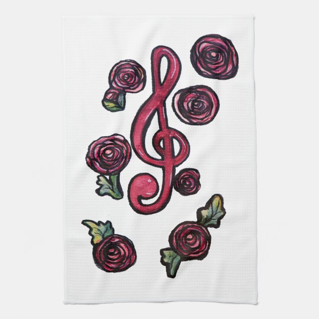 Linge De Cuisine Treble Clef Music professeur Art (Vertical)