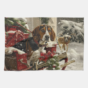 Linge De Cuisine Treeing Walker Coonhound Dog Christmas Festive
