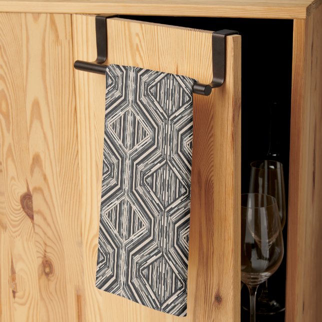 Linge De Cuisine Trellis Moderne Carrés et diamants (Pliage en tiers)