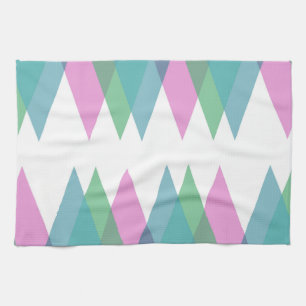 Linge De Cuisine Triangles rose et vert