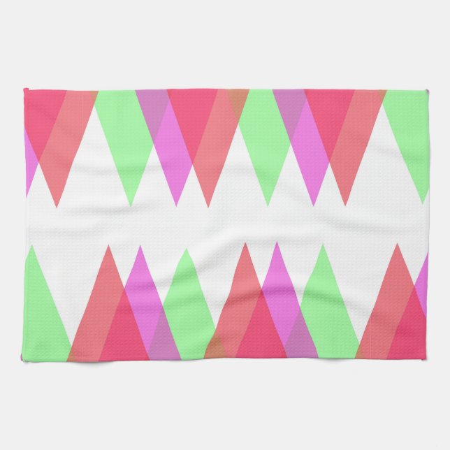 Linge De Cuisine Triangles rouge et vert (Horizontal)