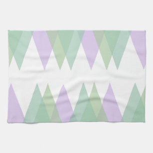 Linge De Cuisine Triangles vert et lilas