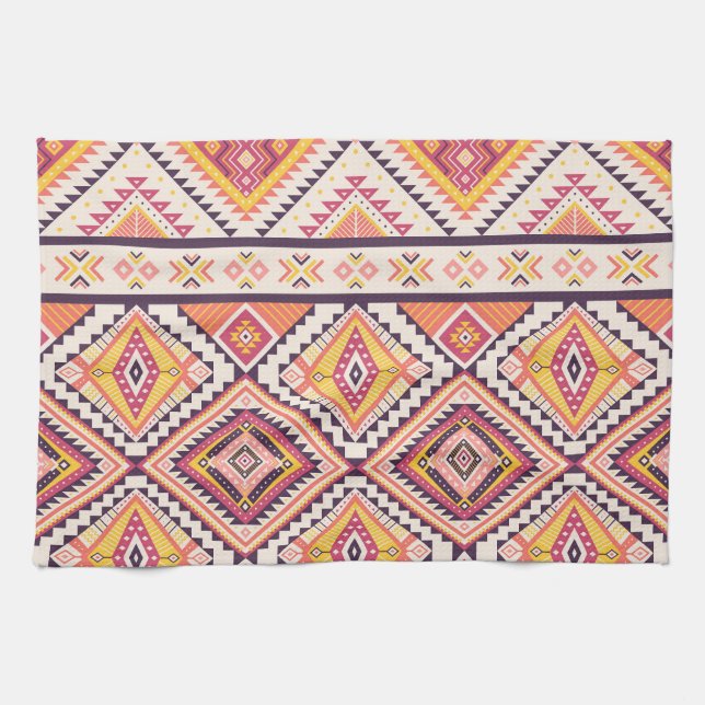 Linge De Cuisine Tribal Aztec rayé Arrière - plan sans couture (Horizontal)