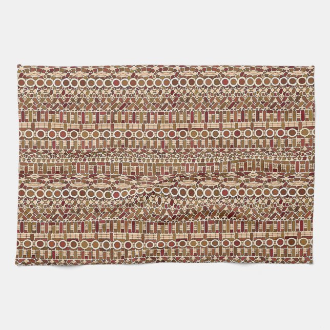 Linge De Cuisine Tribal Batik - neutralité des tons de terre (Horizontal)