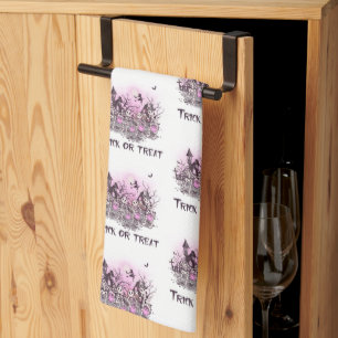 Linge De Cuisine Trick or Treat Squelettes Sorcière Blanche Hallowe