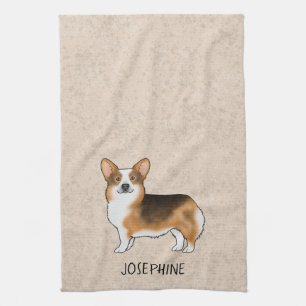 Linge De Cuisine Tricolor Rouge Pembroke Welsh Corgi Avec Texte