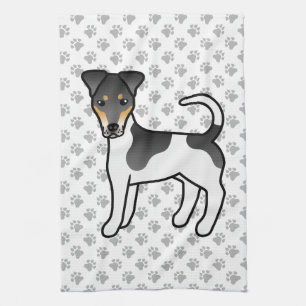 Linge De Cuisine Tricolor Smooth Fox Terrier Chien de Dessin Animé
