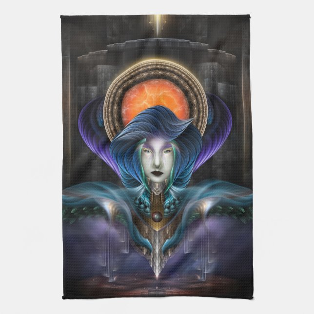 Linge De Cuisine Trilia - Déesse De La Lune Orange (Vertical)