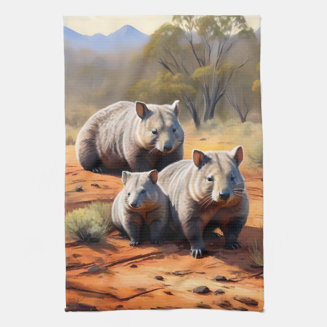 Linge De Cuisine Trio Extérieur : Wombat Wanderers, (Vertical)