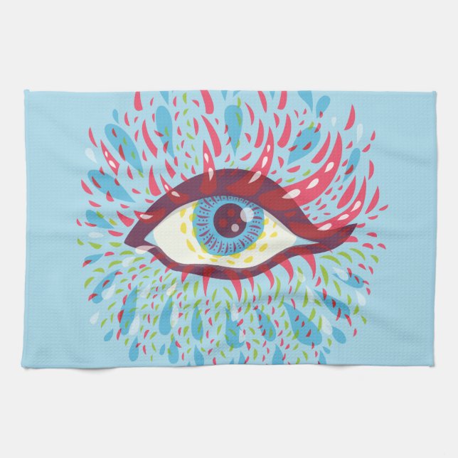 Linge De Cuisine Trippy Oye Psychedelic Art (Horizontal)