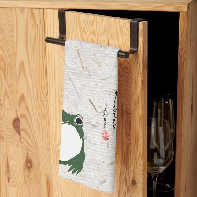 Linge De Cuisine Triste grenouille japonaise crapaud du XIXe siècle (Pliage en tiers)