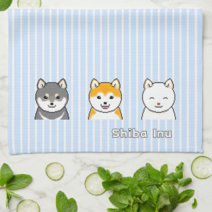 Linge De Cuisine Trois Chiens Shiba Inu Avec Différentes Couleurs D