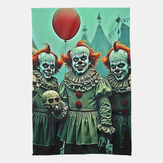 Linge De Cuisine Trois Clowns Déplaisants Crâne conception de la pe (Vertical)