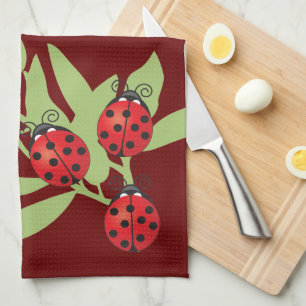 Linge De Cuisine Trois coccinelles chanceuses