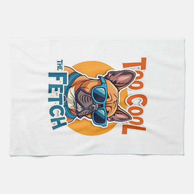 Linge De Cuisine Trop Cool pour Fetch Bouledogue Français Lunettes  (Horizontal)