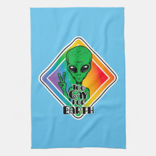 Linge De Cuisine Trop gay pour la terre Drôle Alien OVNI