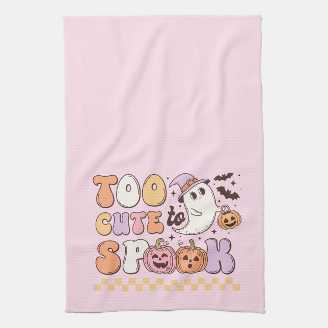 Linge De Cuisine Trop mignon pour parler Halloween (Vertical)