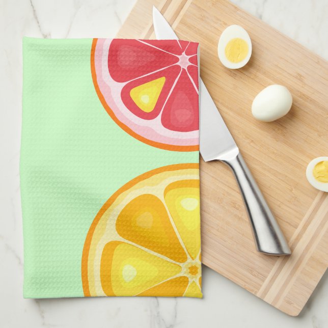 Linge De Cuisine TROPICAL Agrumes FRUIT D'ÉTÉ Orange citrons Tranch (Quart Plié)
