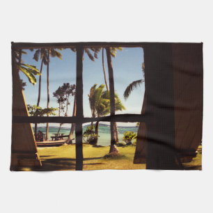 Linge De Cuisine Tropical Fiji Beach Scene ktcn