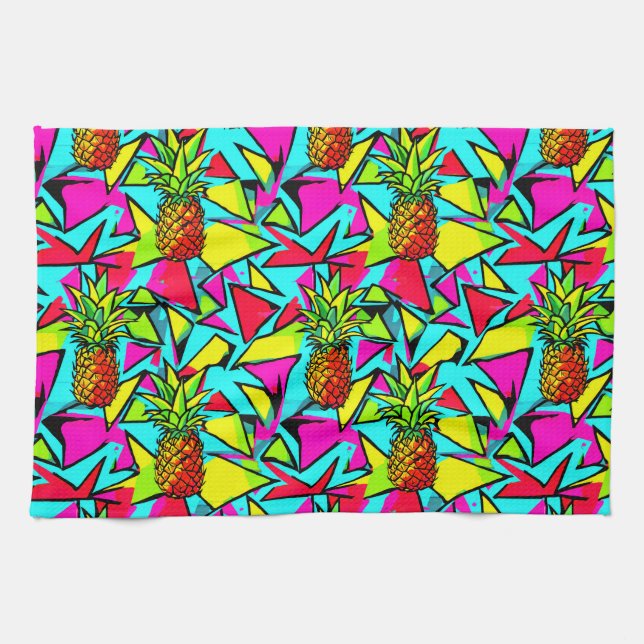 Linge De Cuisine Tropical Pop Ananas (Horizontal)