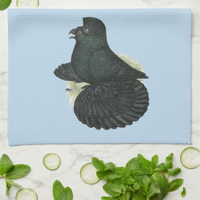 Linge De Cuisine Trumpeter Pigeon noir (Plié)