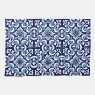 Linge De Cuisine Tuile bleue portugaise
