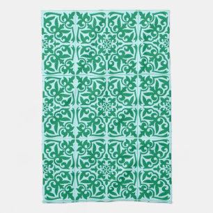 Linge De Cuisine Tuile marocaine - turquoise et aqua