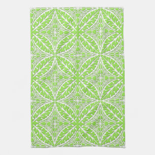 Linge De Cuisine Tuiles marocaines - vert et blanc de chaux
