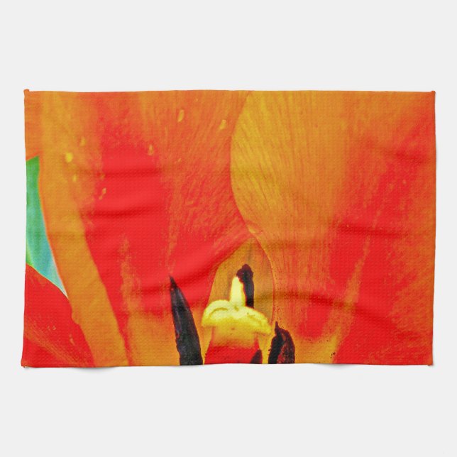 Linge De Cuisine Tulipe orange (Horizontal)