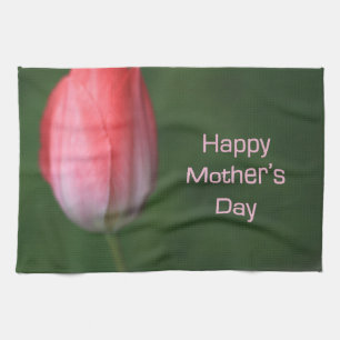 Linge De Cuisine tulipe rouge, bonne fête des mères