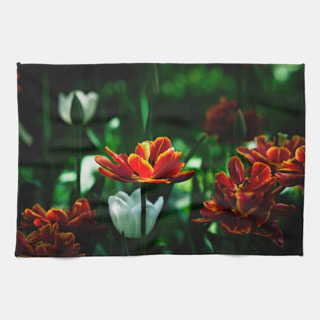 Linge De Cuisine Tulipe rouge - Sa Majesté le roi (Horizontal)
