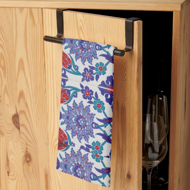 Linge De Cuisine Tulipe turque Arabesque orientale Art visuel flora (Pliage en tiers)