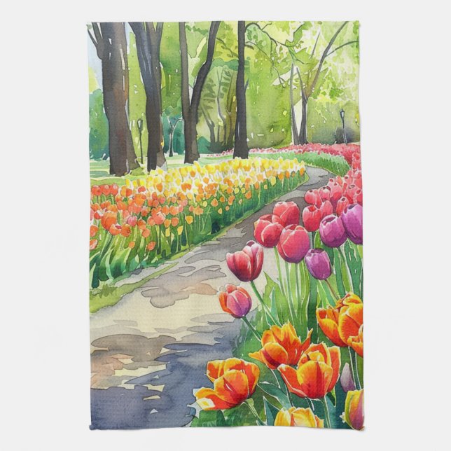 Linge De Cuisine Tulipes dans le parc (Vertical)
