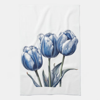 Linge De Cuisine Tulipes en bleu de Delft 