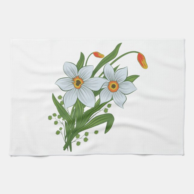 Linge De Cuisine Tulipes et fleurs de jonquilles (Horizontal)
