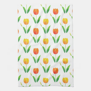 Linge De Cuisine Tulipes jaunes et orange 2