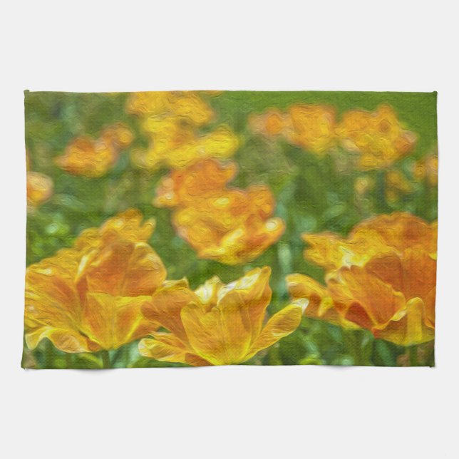 Linge De Cuisine Tulipes peintes (Horizontal)