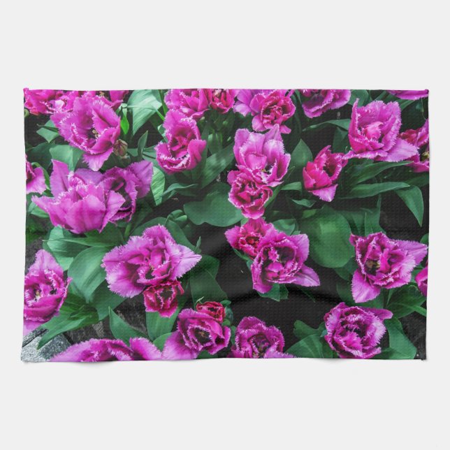 Linge De Cuisine Tulipes roses fleurs (Horizontal)