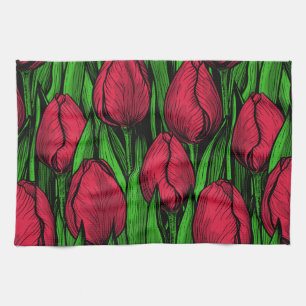 Linge De Cuisine Tulipes rouges