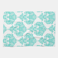 Turbine et blanc, motif chic et élégant en damassé
