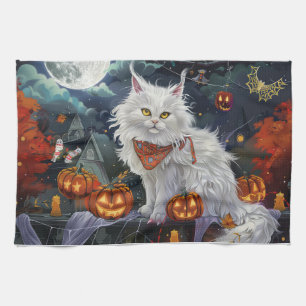 Linge De Cuisine Turc Angora Chat Halloween Éffrayant