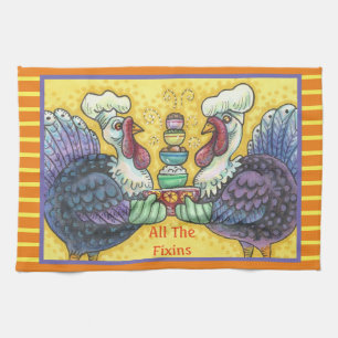 LINGE DE CUISINE TURQUIE TWINS & TOUS LES FIXINS THANKSGIVING TOWEL