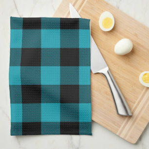 Linge De Cuisine Turquoise Black Buffalo Vérifié Carreaux Rustique