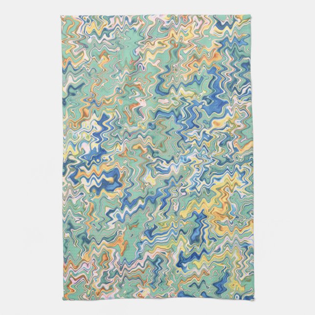 Linge De Cuisine Turquoise bleu turquoise vert chic Motif unique (Vertical)